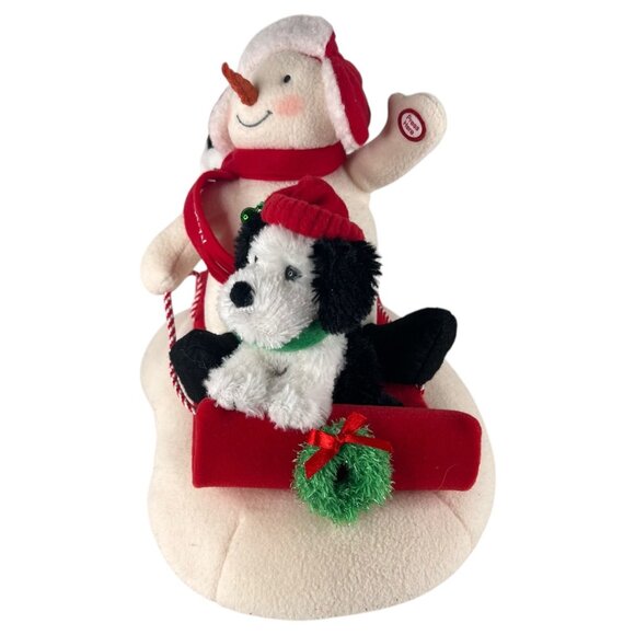 Hallmark Jingle Pals Snowman Plush Penguin And Dog On Sled Musical Motion Works - Picture 5 of 9